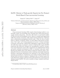 MoTE: Mixture of Task-specific Experts for Pre-Trained ModelBased Class-incremental Learning