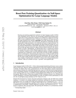 Boost Post-Training Quantization via Null Space Optimization for Large Language Models