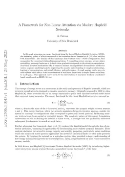 A Framework for Non-Linear Attention via Modern Hopfield Networks