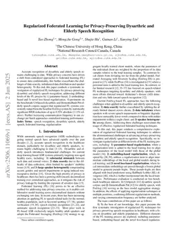 Regularized Federated Learning for Privacy-Preserving Dysarthric and Elderly Speech Recognition