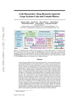 Code Researcher: Deep Research Agent for Large Systems Code and Commit History