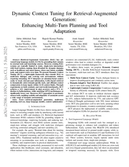 Dynamic Context Tuning for Retrieval-Augmented Generation: Enhancing Multi-Turn Planning and Tool Adaptation