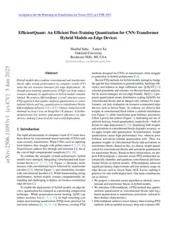 EfficientQuant: An Efficient Post-Training Quantization for CNN-Transformer Hybrid Models on Edge Devices