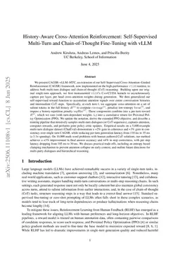 History-Aware Cross-Attention Reinforcement: Self-Supervised Multi Turn and Chain-of-Thought Fine-Tuning with vLLM
