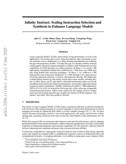 Infinity Instruct: Scaling Instruction Selection and Synthesis to Enhance Language Models
