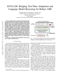 SUTA-LM: Bridging Test-Time Adaptation and Language Model Rescoring for Robust ASR