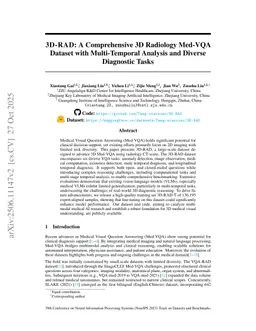 3D-RAD: A Comprehensive 3D Radiology Med-VQA Dataset with Multi-Temporal Analysis and Diverse Diagnostic Tasks