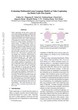 Evaluating Multimodal Large Language Models on Video Captioning via Monte Carlo Tree Search
