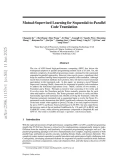 QiMeng-MuPa: Mutual-Supervised Learning for Sequential-to-Parallel Code Translation