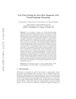Test-Time-Scaling for Zero-Shot Diagnosis with Visual-Language Reasoning