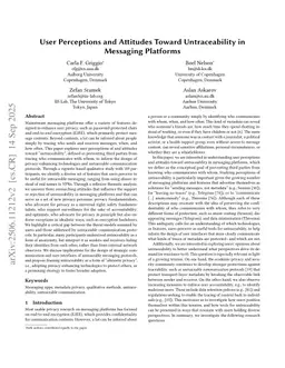 User Perceptions and Attitudes Toward Untraceability in Messaging Platforms