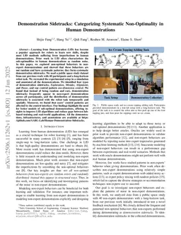 Demonstration Sidetracks: Categorizing Systematic Non-Optimality in Human Demonstrations