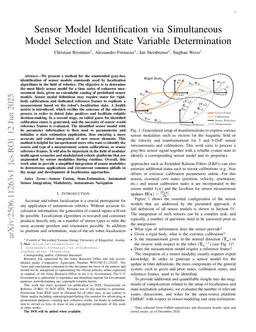 Sensor Model Identification via Simultaneous Model Selection and State Variable Determination