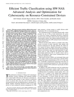 Efficient Traffic Classification using HW-NAS: Advanced Analysis and Optimization for Cybersecurity on Resource-Constrained Devices