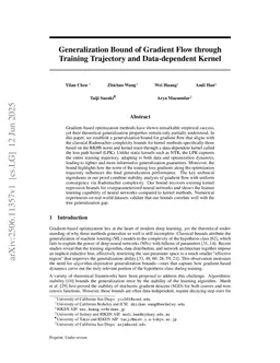 Generalization Bound of Gradient Flow through Training Trajectory and Data-dependent Kernel