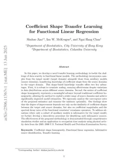 Coefficient Shape Transfer Learning for Functional Linear Regression