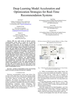 Deep Learning Model Acceleration and Optimization Strategies for Real-Time Recommendation Systems