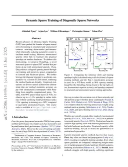 Dynamic Sparse Training of Diagonally Sparse Networks