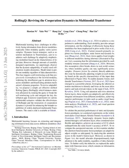 RollingQ: Reviving the Cooperation Dynamics in Multimodal Transformer