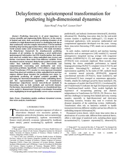 Delayformer: spatiotemporal transformation for predicting high-dimensional dynamics