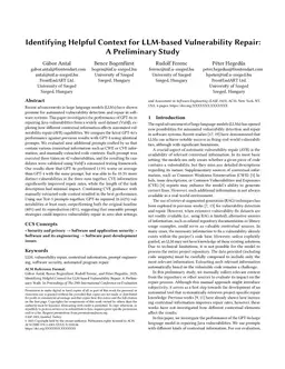 Identifying Helpful Context for LLM-based Vulnerability Repair: A Preliminary Study