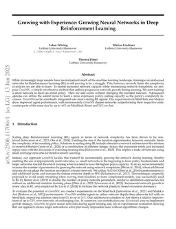 Growing with Experience: Growing Neural Networks in Deep Reinforcement Learning