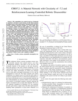CIRO7.2: A Material Network with Circularity of -7.2 and Reinforcement-Learning-Controlled Robotic Disassembler
