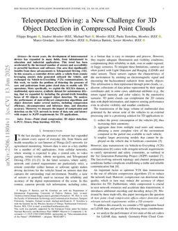 Teleoperated Driving: a New Challenge for 3D Object Detection in Compressed Point Clouds