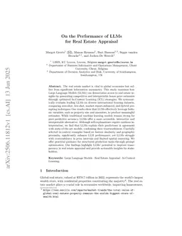 On the Performance of LLMs for Real Estate Appraisal