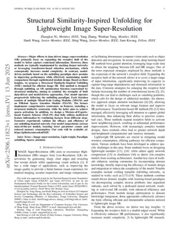 Structural Similarity-Inspired Unfolding for Lightweight Image Super-Resolution
