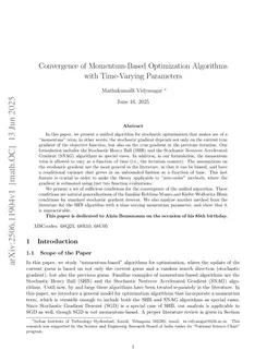 Convergence of Momentum-Based Optimization Algorithms with Time-Varying Parameters
