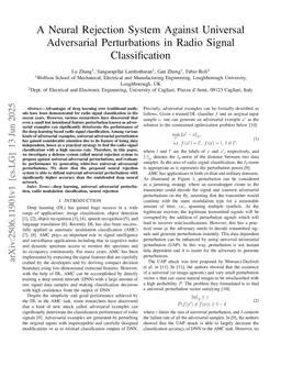A Neural Rejection System Against Universal Adversarial Perturbations in Radio Signal Classification
