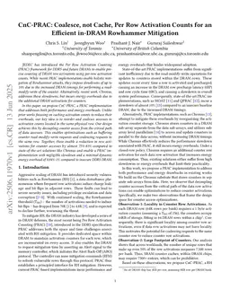 CnC-PRAC: Coalesce, not Cache, Per Row Activation Counts for an Efficient in-DRAM Rowhammer Mitigation