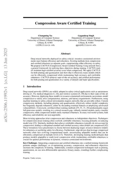 Compression Aware Certified Training