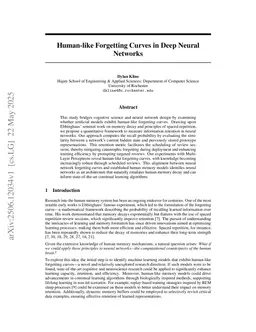Human-like Forgetting Curves in Deep Neural Networks