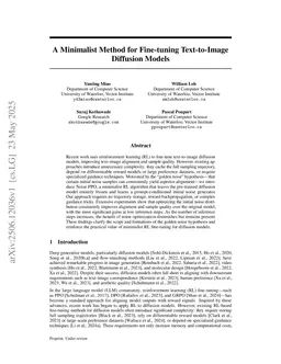 A Minimalist Method for Fine-tuning Text-to-Image Diffusion Models