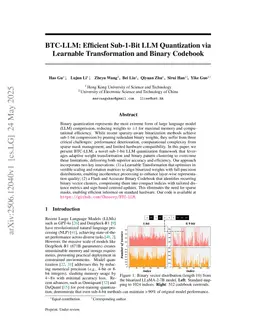BTC-LLM: Efficient Sub-1-Bit LLM Quantization via Learnable Transformation and Binary Codebook