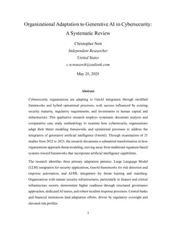 Organizational Adaptation to Generative AI in Cybersecurity: A Systematic Review