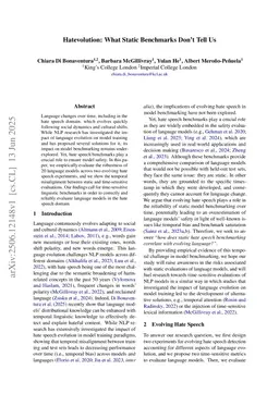 Hatevolution: What Static Benchmarks Don't Tell Us