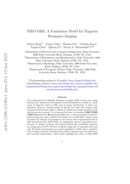 MRI-CORE: A Foundation Model for Magnetic Resonance Imaging