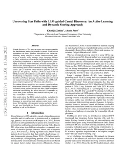 Uncovering Bias Paths with LLM-guided Causal Discovery: An Active Learning and Dynamic Scoring Approach