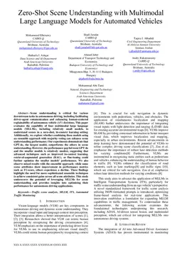 Zero-Shot Scene Understanding with Multimodal Large Language Models for Automated Vehicles