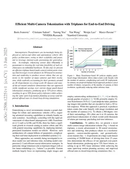 Efficient Multi-Camera Tokenization with Triplanes for End-to-End Driving