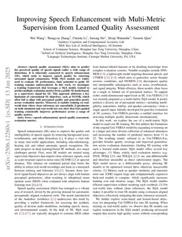 Improving Speech Enhancement with Multi-Metric Supervision from Learned Quality Assessment