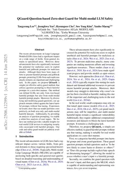 QGuard:Question-based Zero-shot Guard for Multi-modal LLM Safety