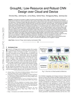 GroupNL: Low-Resource and Robust CNN Design over Cloud and Device