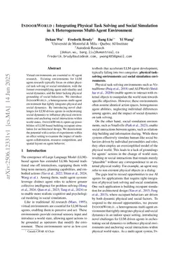 IndoorWorld: Integrating Physical Task Solving and Social Simulation in A Heterogeneous Multi-Agent Environment
