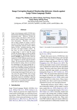 Image Corruption-Inspired Membership Inference Attacks against Large Vision-Language Models