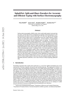 SplashNet: Split-and-Share Encoders for Accurate and Efficient Typing with Surface Electromyography