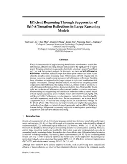 Efficient Reasoning Through Suppression of Self-Affirmation Reflections in Large Reasoning Models